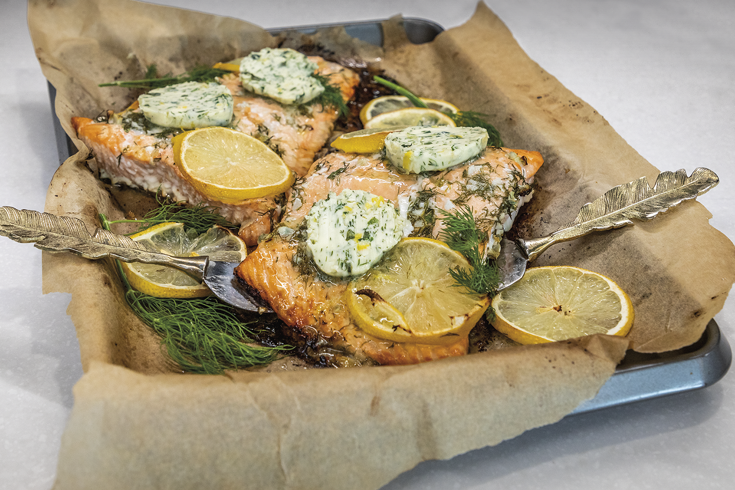 Easy One-Pan Salmon with Compound Herb Butter