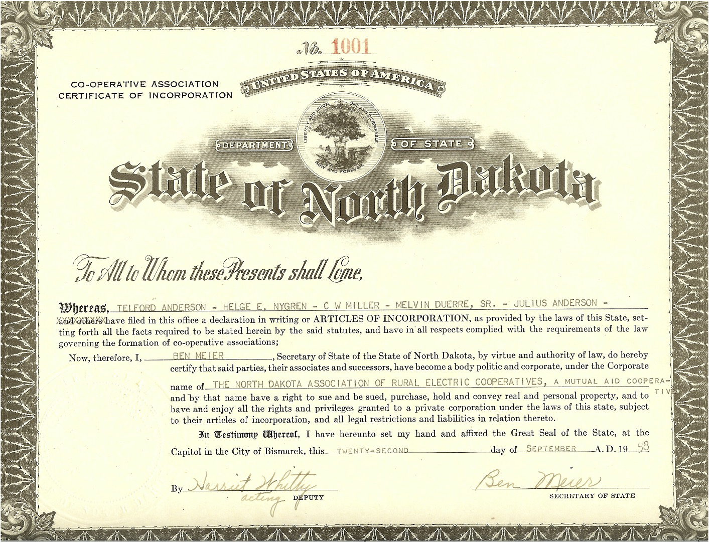 certificate of incorporation