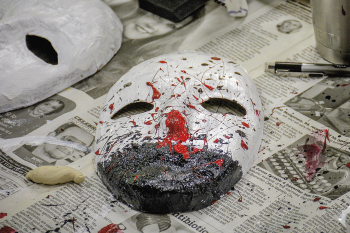 “Trauma affects the brain in nonverbal ways,” says Dr. Margo Norton, a clinical psychologist at the Fargo VA. These masks were created by local veterans in a VA art therapy program to allow for nonverbal expression of the psychological pain of traumatic experiences.  PHOTOS COURTESY ROSS TWETEN/FARGO VA HEALTH CARE SYSTEM