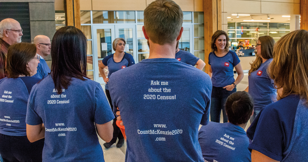 Members of the Watford City/McKenzie County Complete Count Committee (CCC) wear matching T-shirts on Wednesdays to create awareness about the 2020 Census, which is part of a community-wide effort to ensure an accurate population count.
