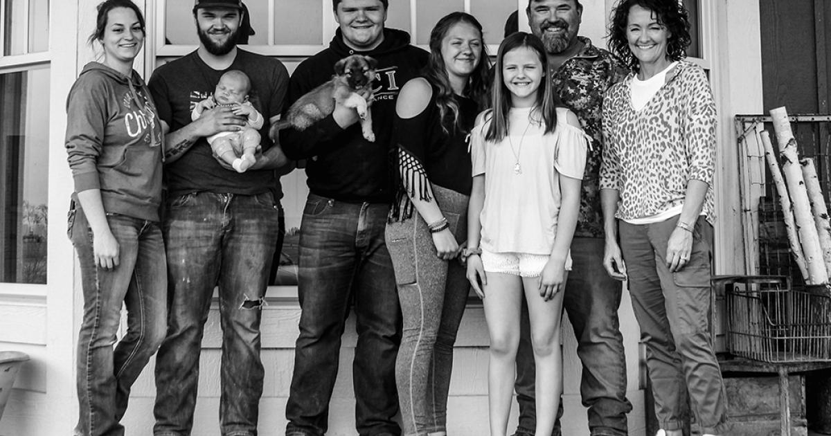The Lee and Staci Guscette family, rural Wimbledon.
