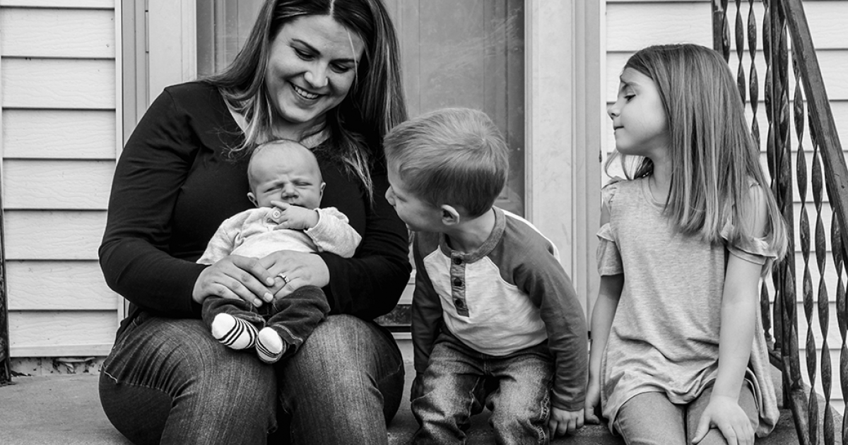 Lisa McMillan gave birth to her youngest son, Davis, on April 1. Big sister, Adley, and big brother, Judson, had to wait until Mom and Dad got home from the hospital to meet him. The McMillans farm in rural Wimbledon, which is why Dad (Dwight) was not in the picture.