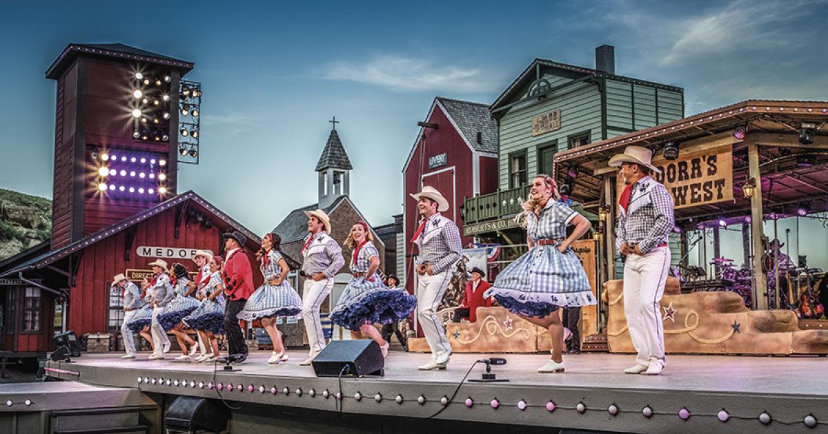 The Burning Hills Singers perform a number for a June 2019 act of the Medora Musical. Photos by NDAREC/Liza Kessel