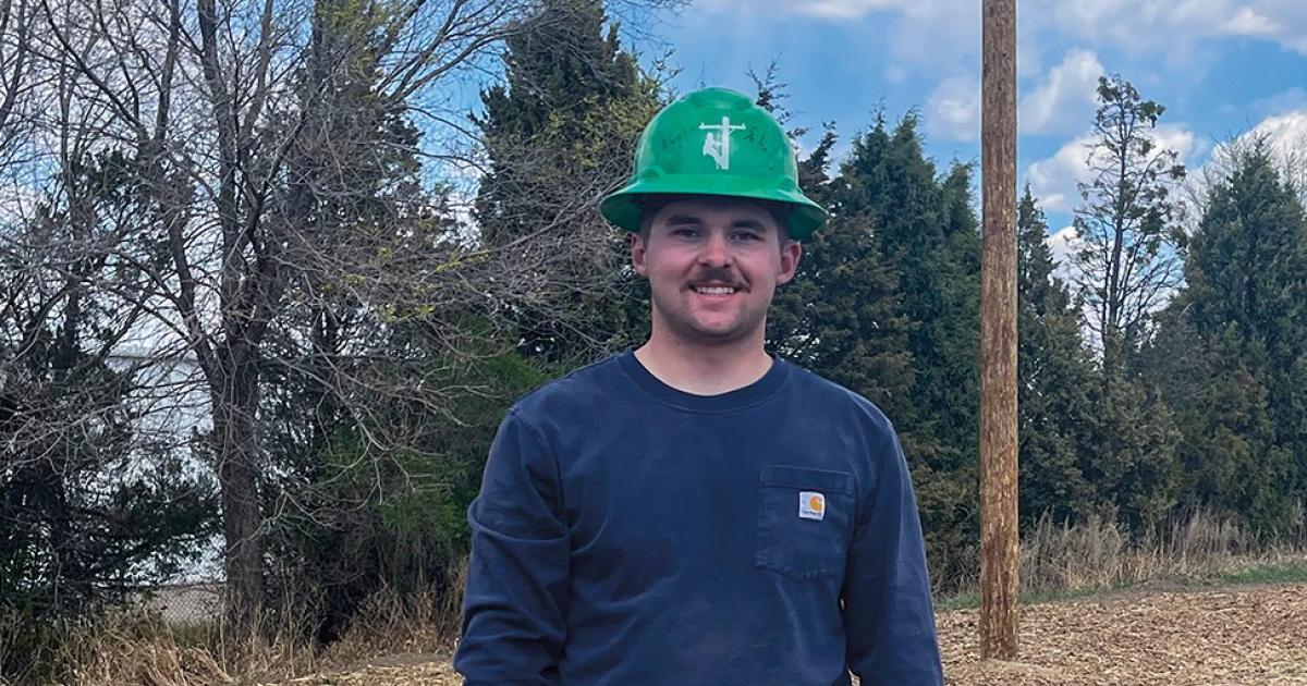 Dayton Seborg is a 2021 graduate of the BSC lineworker program. PHOTO By NDAREC/CALLY PETERSON