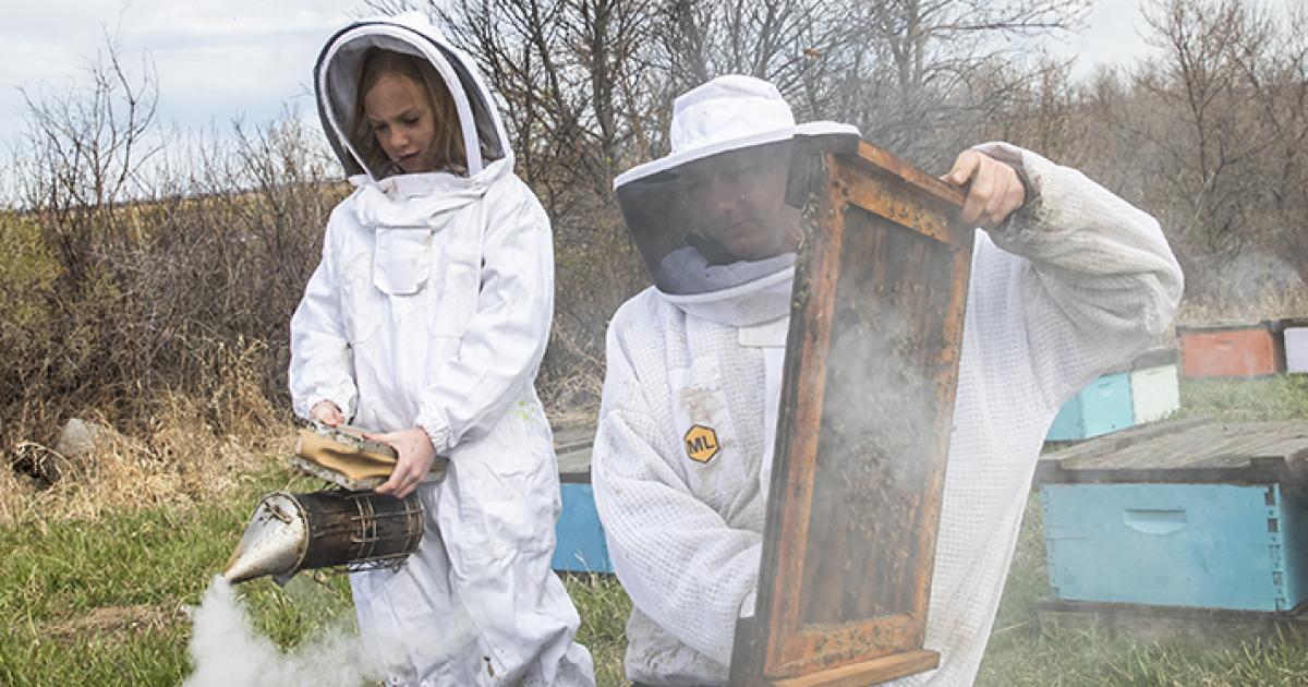 Beekeepers Audrey and Thomas Hanna